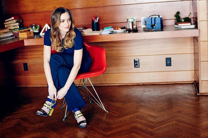 Leighton Meester for Jimmy Choo Blair Waldorf Jimmy Choo style diary sandali giallo blu