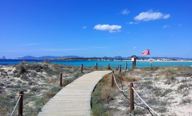 s'Espalmador Formentera isolotto traversata a nuoto es pas mare dune