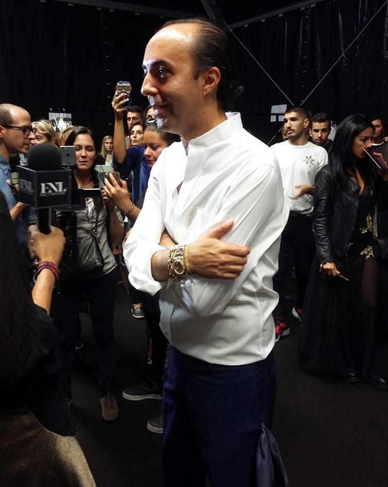 Francesco Scognamiglio backstage Clinique mfw Milano Fashion Week stilista