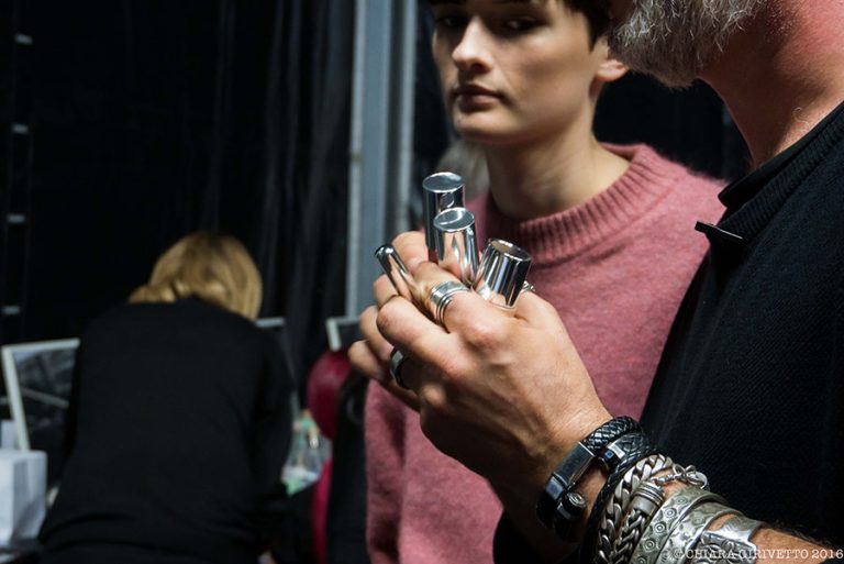 Francesco Scognamiglio backstage Clinique mfw Milano Fashion Week Jabe make up artist