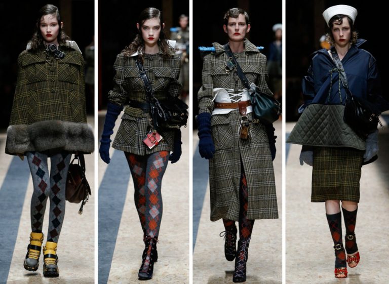 Prada autunno inverno 2016 2017 must have calze lana geometrie